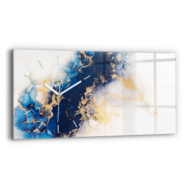 Horloge murale horizontale Motif en marbre