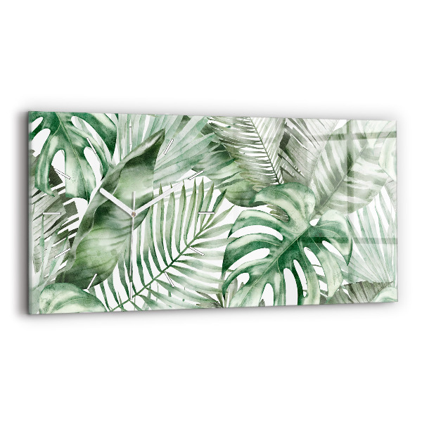 Horloge murale horizontale Feuilles de plantes
