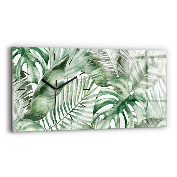 Horloge murale horizontale Feuilles de plantes
