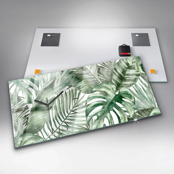 Horloge murale horizontale Feuilles de plantes