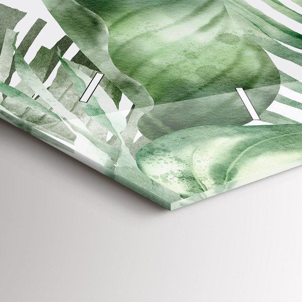 Horloge murale horizontale Feuilles de plantes