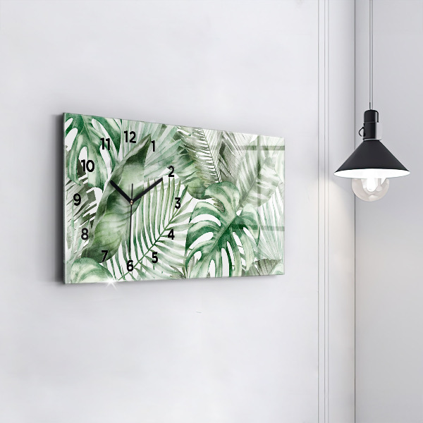 Horloge murale horizontale Feuilles de plantes