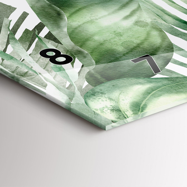 Horloge murale horizontale Feuilles de plantes