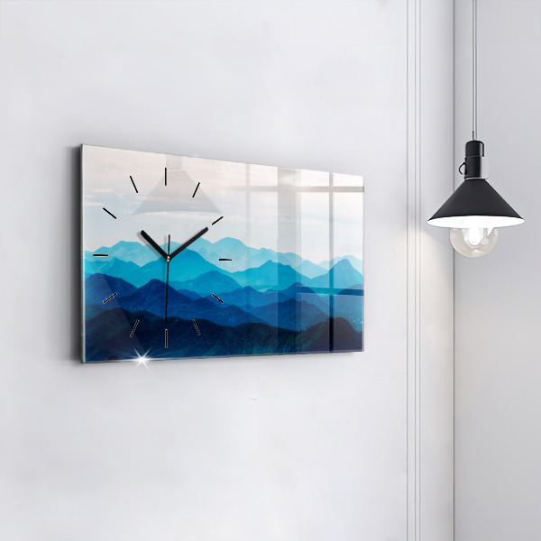 Horloge rectangulaire horizontale 'Montagnes à l''aquarelle'