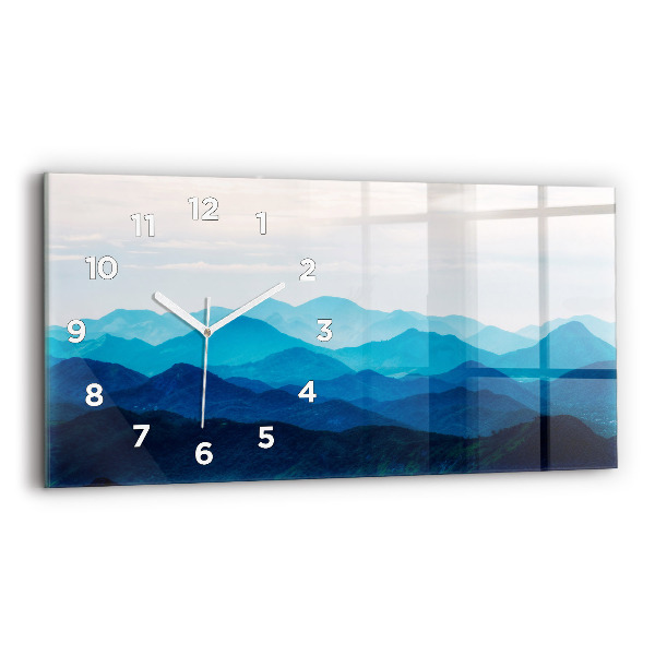 Horloge rectangulaire horizontale 'Montagnes à l''aquarelle'