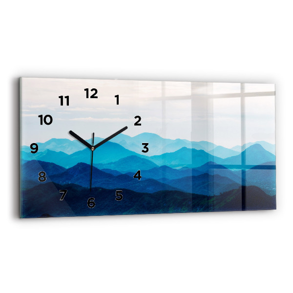 Horloge rectangulaire horizontale 'Montagnes à l''aquarelle'