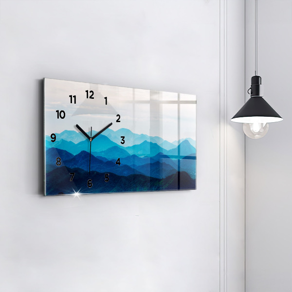 Horloge rectangulaire horizontale 'Montagnes à l''aquarelle'