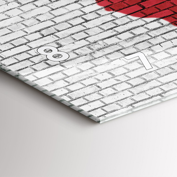 Horloge murale horizontale Carte du monde avec un mur de briques