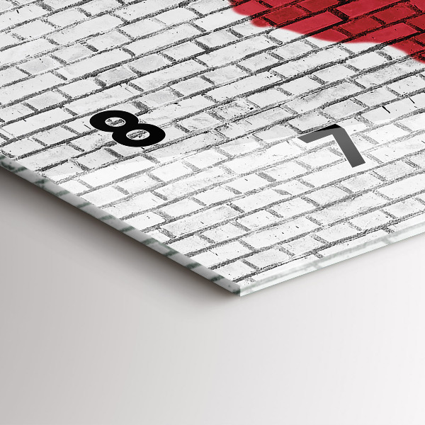 Horloge murale horizontale Carte du monde avec un mur de briques