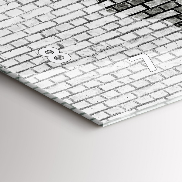 Horloge murale horizontale Carte du monde avec un mur de briques