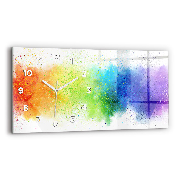 Horloge murale horizontale Arc-en-ciel abstrait
