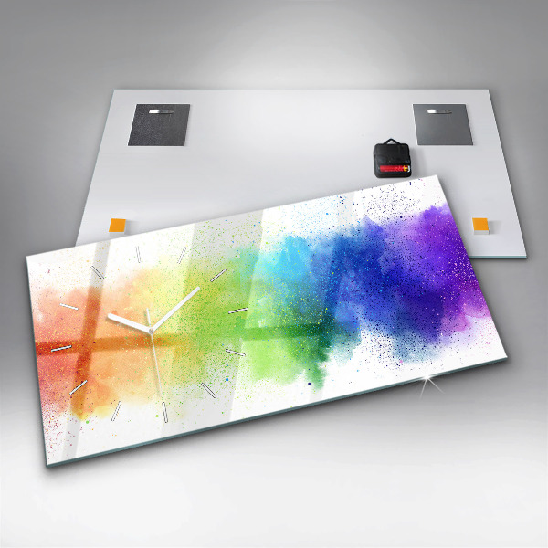 Horloge murale horizontale Arc-en-ciel abstrait