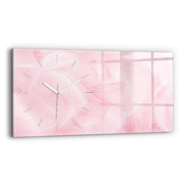 Horloge murale horizontale Plumes abstraites