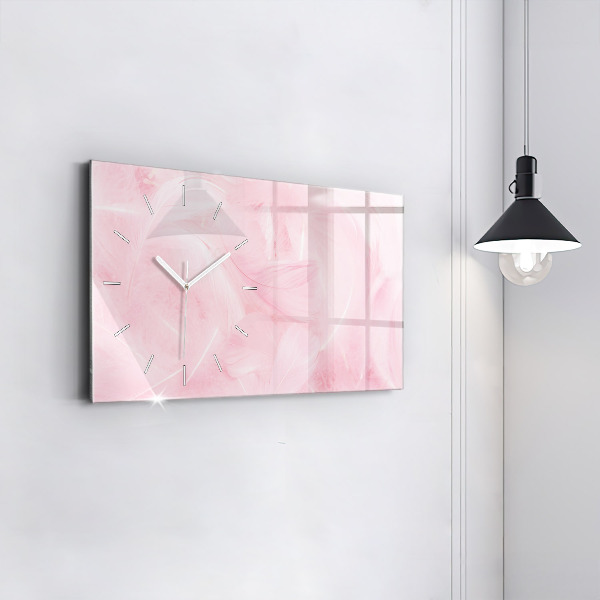 Horloge murale horizontale Plumes abstraites
