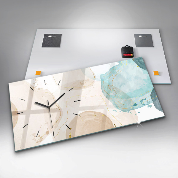 Horloge murale horizontale 'Taches d''aquarelle'