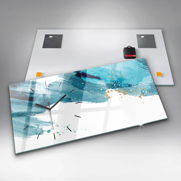 Horloge murale horizontale Coups de pinceau