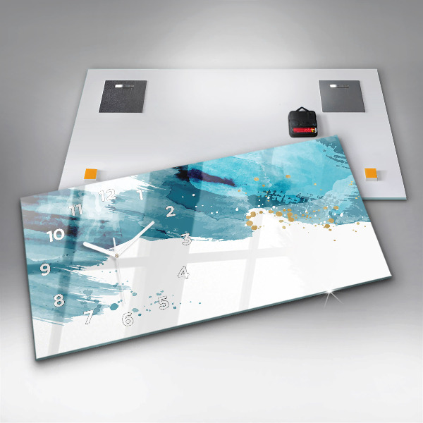 Horloge murale horizontale Coups de pinceau