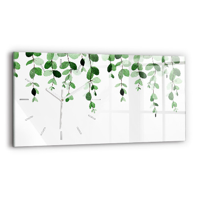 Horloge murale horizontale Feuilles de plantes