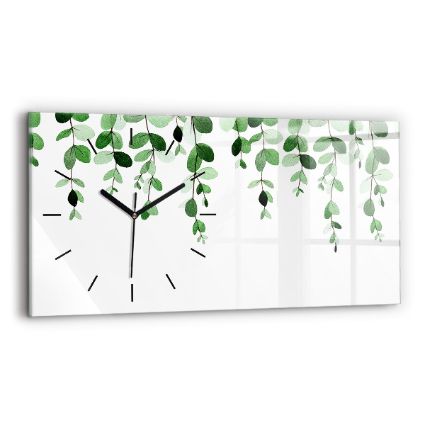 Horloge murale horizontale Feuilles de plantes