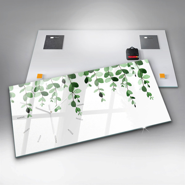 Horloge murale horizontale Feuilles de plantes