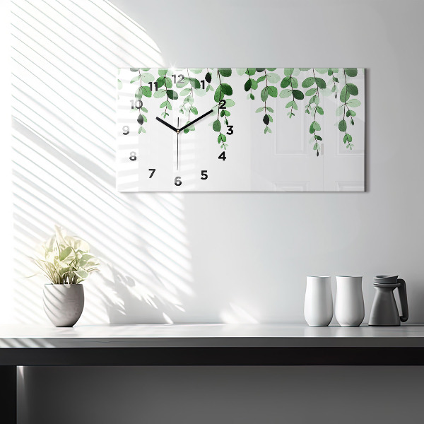 Horloge murale horizontale Feuilles de plantes