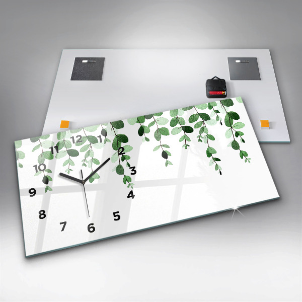Horloge murale horizontale Feuilles de plantes