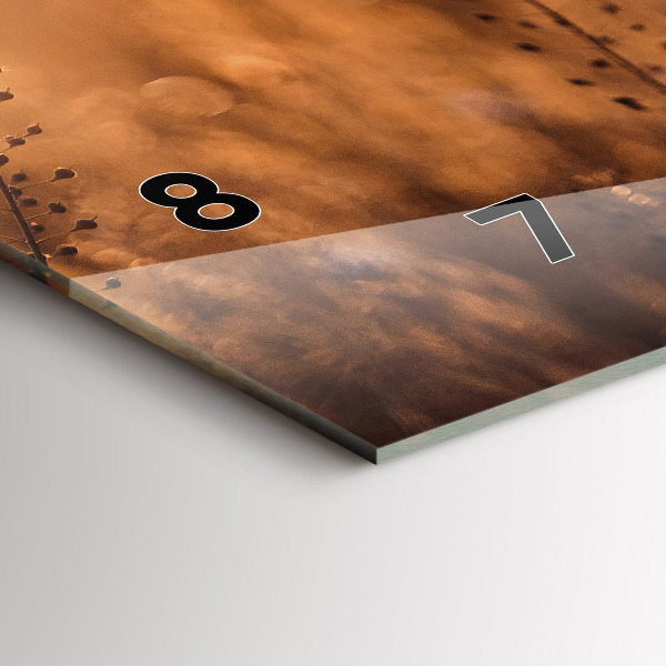 Horloge murale horizontale Lever de soleil sur le terrain