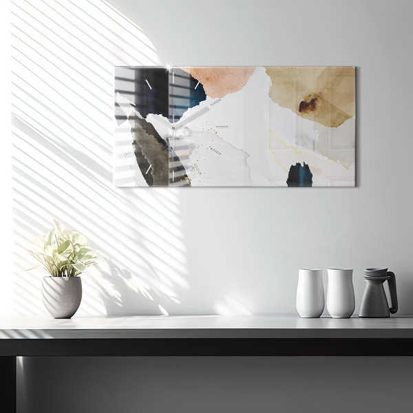 Horloge murale horizontale 'Taches d''abstraction'