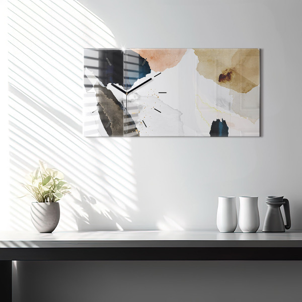 Horloge murale horizontale 'Taches d''abstraction'