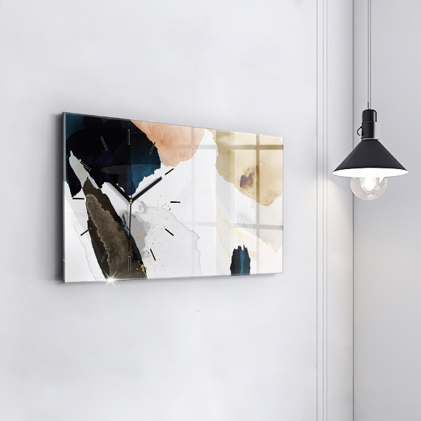 Horloge murale horizontale 'Taches d''abstraction'