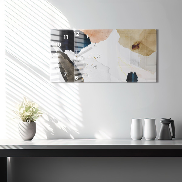 Horloge murale horizontale 'Taches d''abstraction'