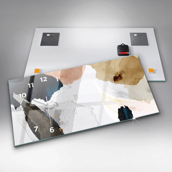 Horloge murale horizontale 'Taches d''abstraction'