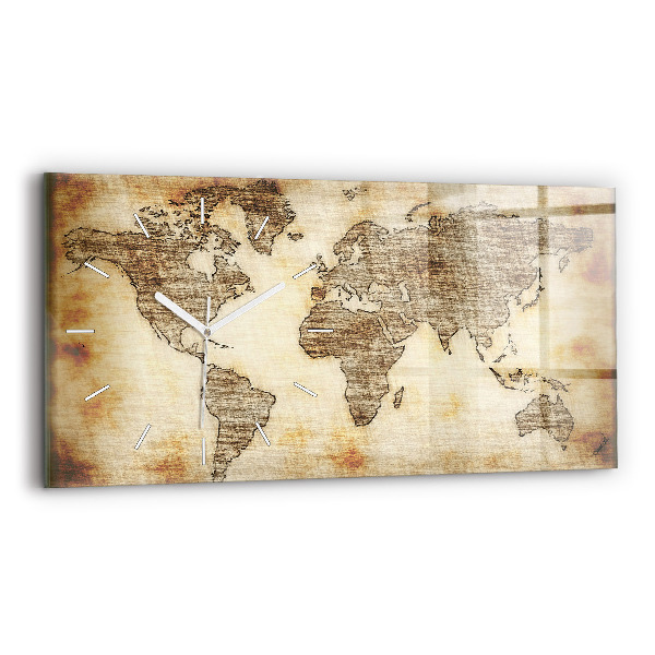 Horloge rectangulaire horizontale Carte du vieux monde