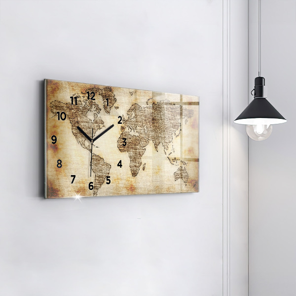 Horloge rectangulaire horizontale Carte du vieux monde