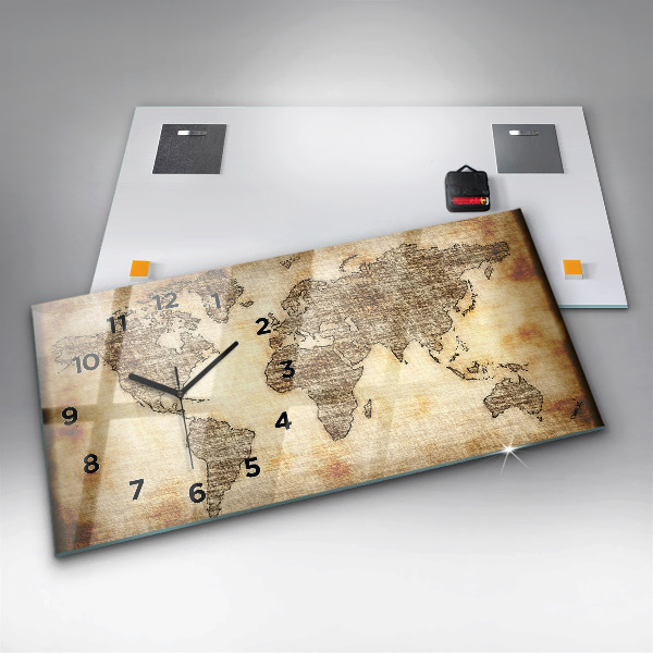 Horloge rectangulaire horizontale Carte du vieux monde