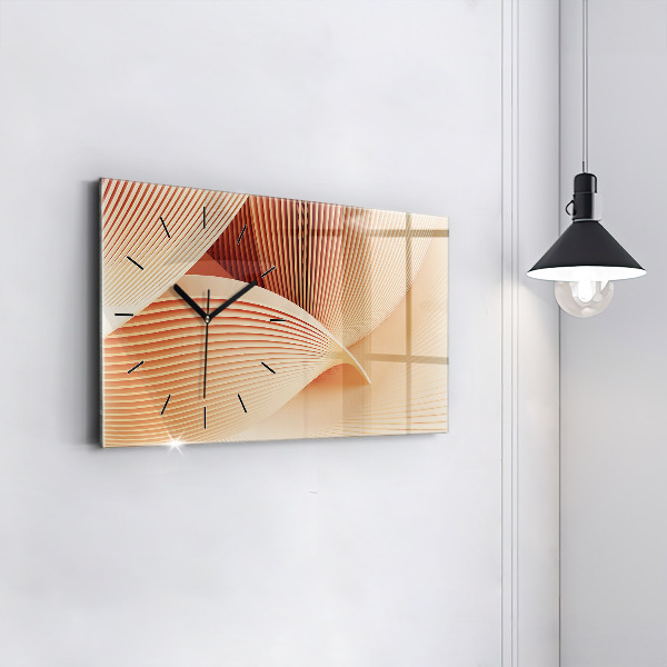 Horloge murale horizontale Motif abstrait de vagues