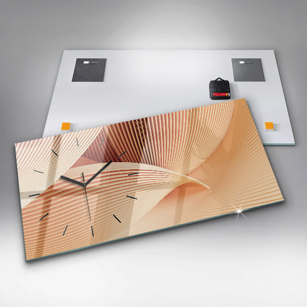 Horloge murale horizontale Motif abstrait de vagues