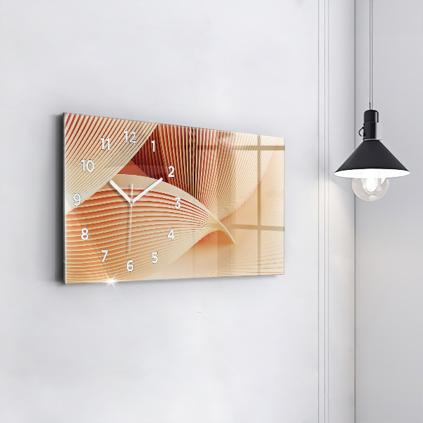 Horloge murale horizontale Motif abstrait de vagues
