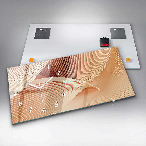 Horloge murale horizontale Motif abstrait de vagues