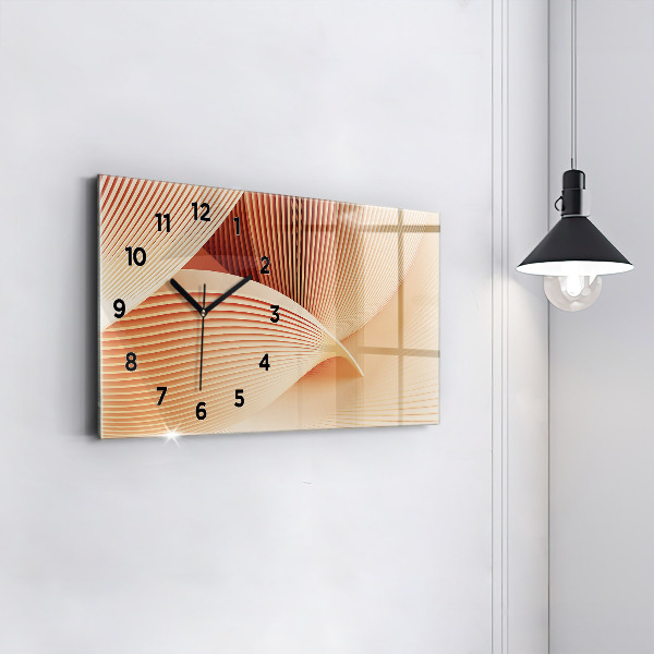 Horloge murale horizontale Motif abstrait de vagues