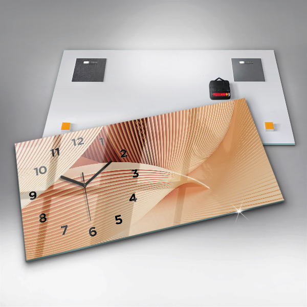 Horloge murale horizontale Motif abstrait de vagues