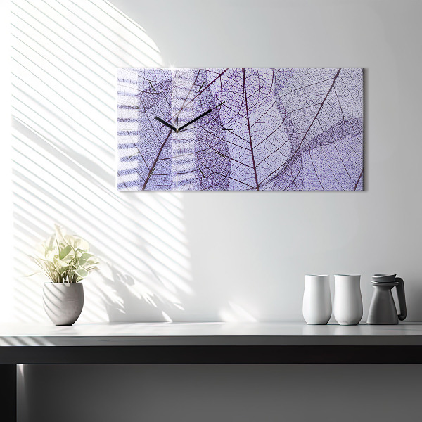 Horloge murale horizontale Feuilles nature