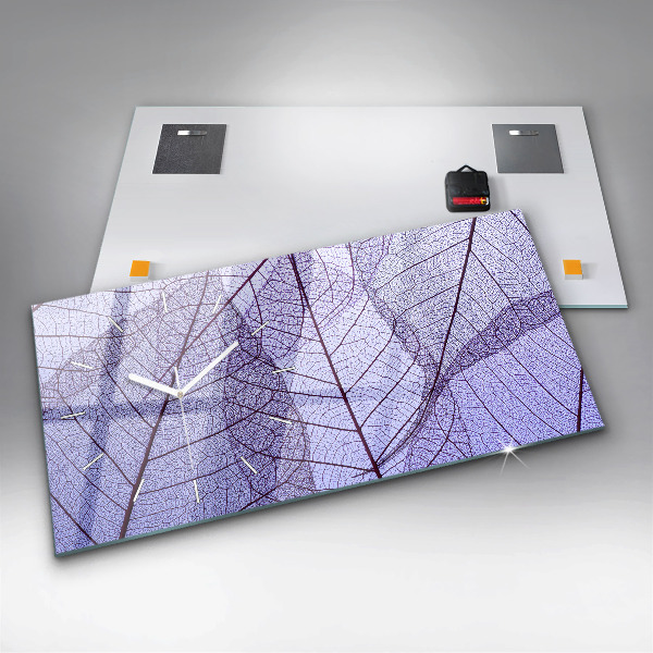 Horloge murale horizontale Feuilles nature