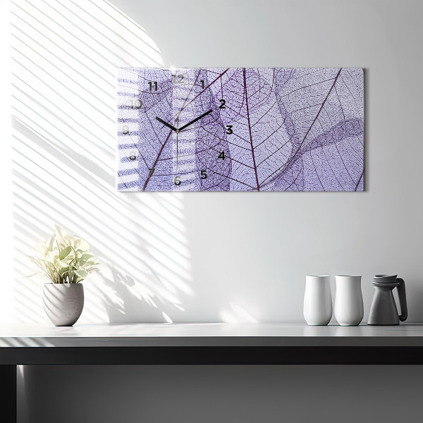 Horloge murale horizontale Feuilles nature