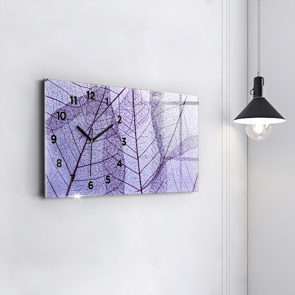 Horloge murale horizontale Feuilles nature