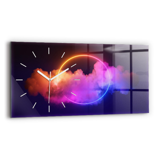 Horloge murale horizontale Résumé de fumée 3D
