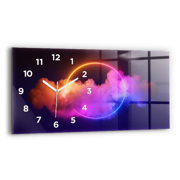 Horloge murale horizontale Résumé de fumée 3D