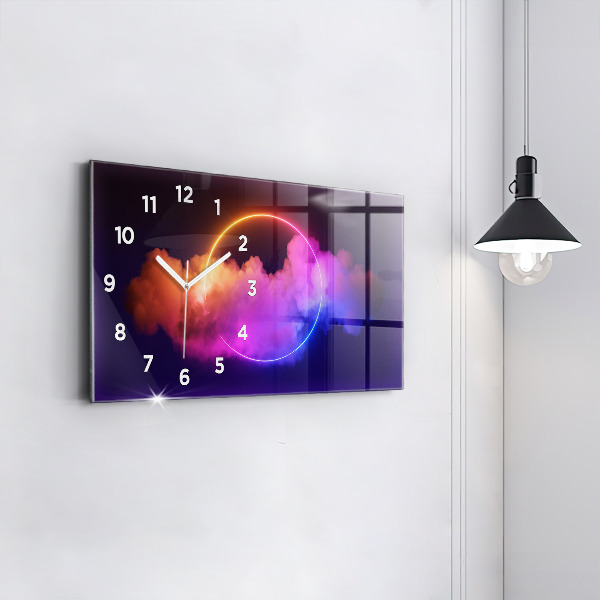 Horloge murale horizontale Résumé de fumée 3D