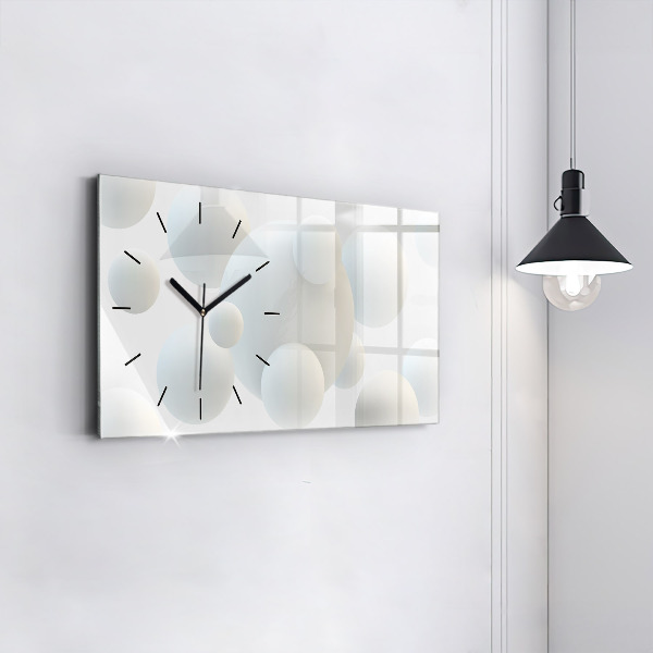 Horloge murale horizontale Boules abstraites