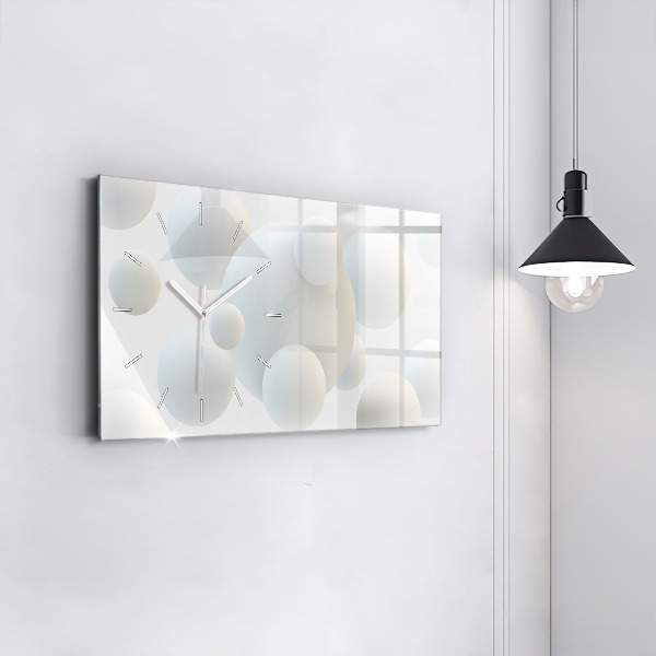 Horloge murale horizontale Boules abstraites